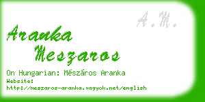 aranka meszaros business card